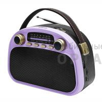 Радиоприемник трёхдиапазонный RITMIX RPR-040 LAVENDER, Bluetooth v.5.3, USB флэш/microSD, MP3, вход USB Type-C, ручка для переноски, лавандовый(1/18)