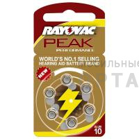 Батарейки для слуховых аппаратов RAYOVAC PEAK 10, (6/60/300)