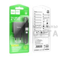 СЗУ HOCO C141A, кабель USB - Type-C, 1m,  черный
