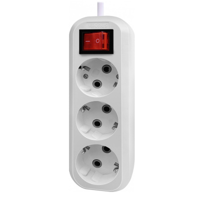 Удлинитель KRONUS 3 гнезда 5 метров 16А/3,5кВт с выключателем и заземлением ПВС 3х1,0 (1/40)